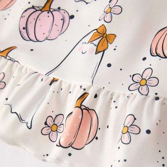 ๐ Rylee Faith Designs Ghost Pumpkin Twirl Dress 2 5 6 7 - Picture 3 of 8
